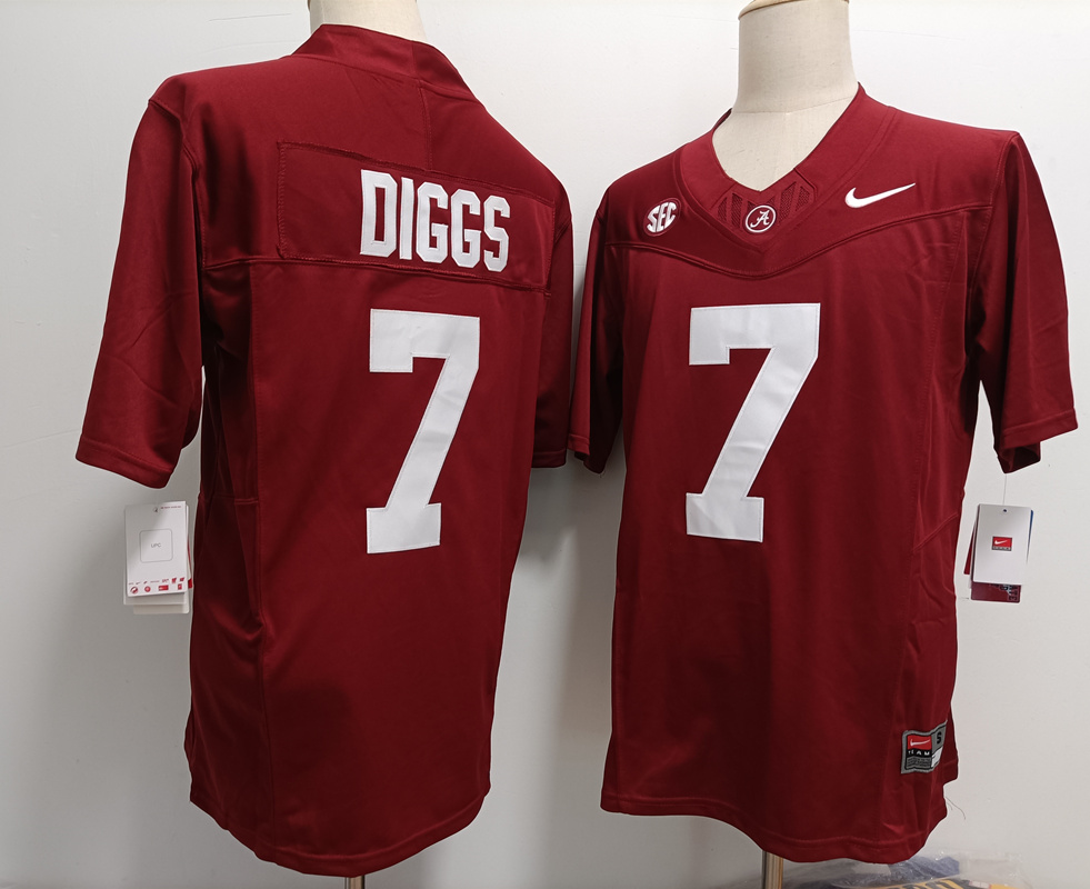 Men's Alabama Crimson Tide #7 Trevon Diggs Red Stitched Football Jersey
